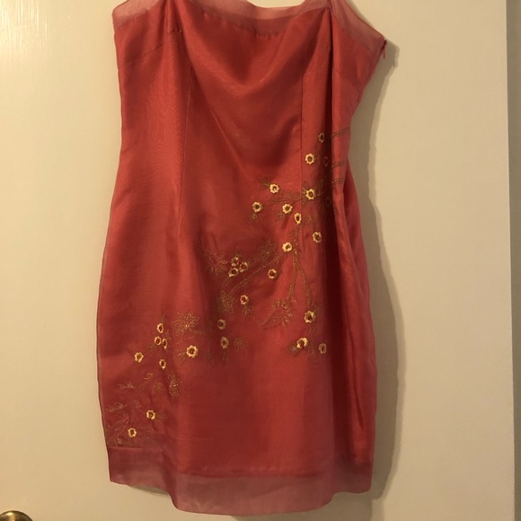 Laundry by Shelli Segal coral dress size 12 - Picture 3 of 4